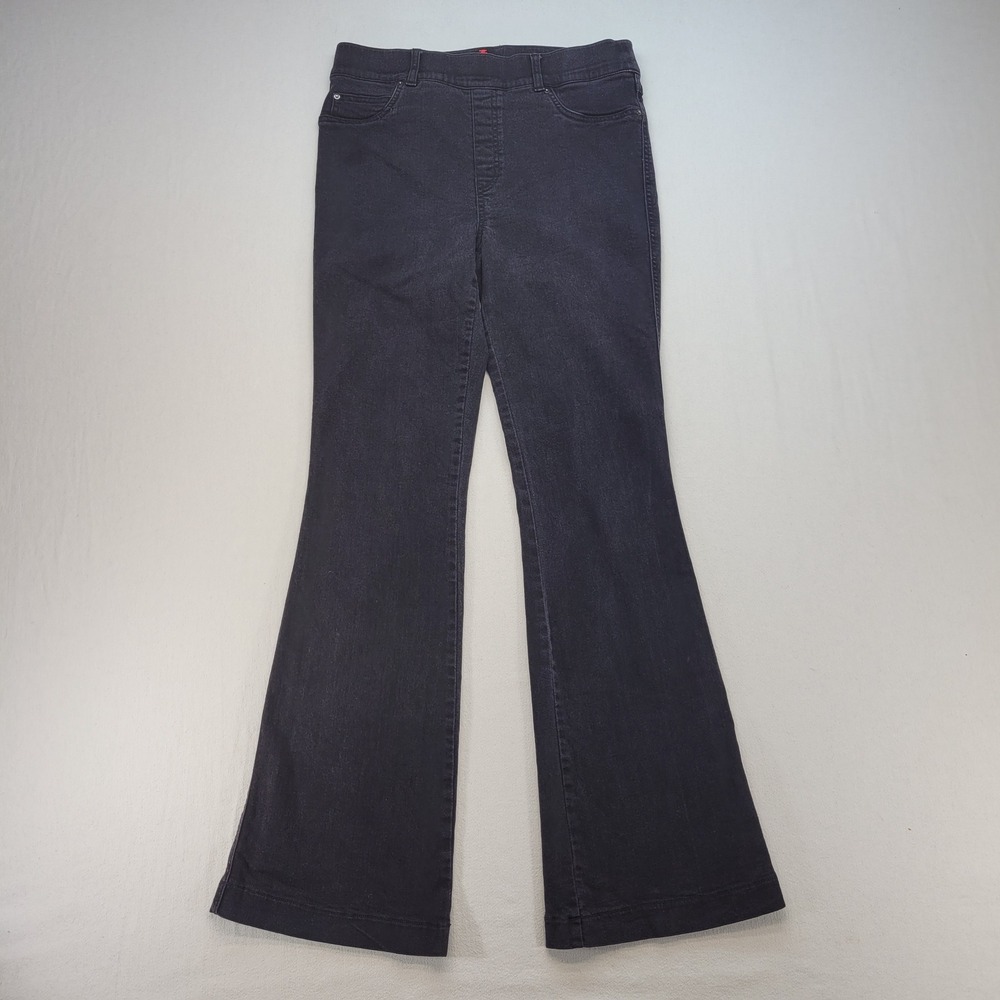 Spanx Flare Jeans Womens Large Black Pull On Stretch High Rise Denim 20326R